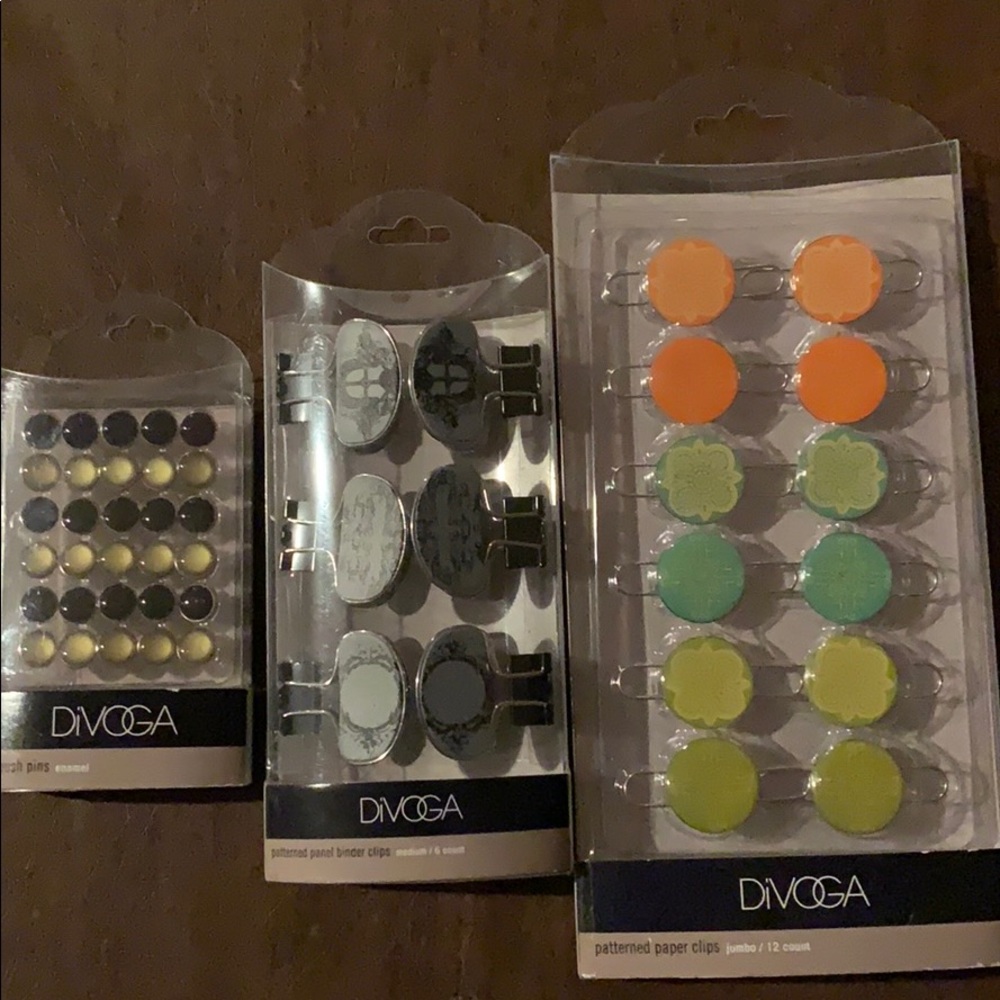Divoga Patterned Paper Clip, Push Pins, Panel